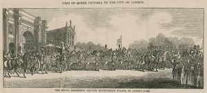 Návštěva královny Viktorie v City of London, opuštění Buckinghamského paláce od English School