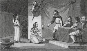 Vortigern a Rowena (rytina) od English School