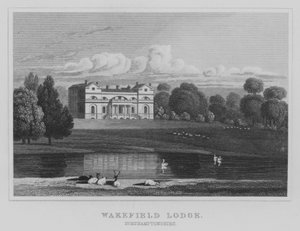 Wakefield Lodge, Northamptonshire (rytina) od English School