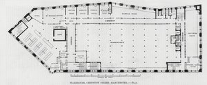 Warehouse, Chepstow Street, Manchester (rytina) od English School