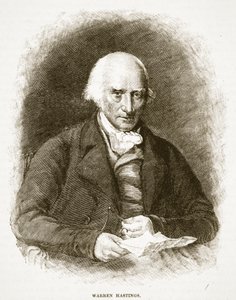 Warren Hastings, ilustrace z Cassells Illustrated History of England (sépiová fotografie) od English School