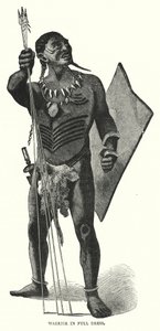 Warrior in Full Dress (rytina) od English School