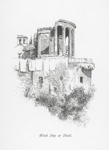 Mycí den v Tivoli (litografie) od English School