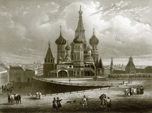 Wassili Blagennoi, nebo katedrála svatého Basila, Moskva od English School