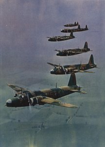 Bombardéry Wellington ve formaci od English School