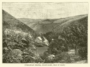 Wesleyan Chapel, Sulby-Glen, Isle of Man (rytina) od English School