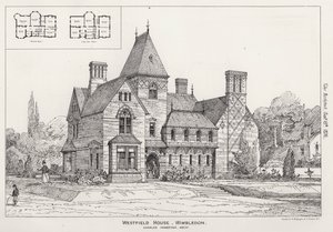 Westfield House, Wimbledon (rytina) od English School