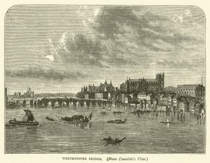 Westminster Bridge, z Canalettiho pohledu (rytina) od English School