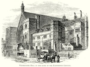 Westminster Hall am Ende des achtzehnten Jahrhunderts (Gravur) von English School