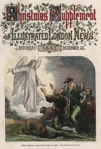 Zatímco pastýři v noci hlídali svá stáda, z obálky vánoční přílohy Illustrated London News, 1855. od English School