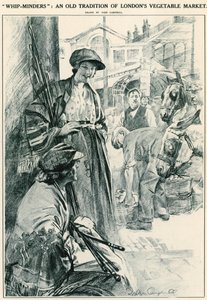 Bičeři: stará tradice londýnského zeleninového trhu; Covent Garden, Londýn od English School