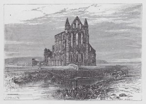 Whitby Abbey (rytina) od English School