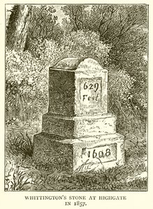 Whittingtons Stone v Highgate v roce 1857 od English School