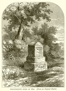 Whittingtons Stone v roce 1820 od English School