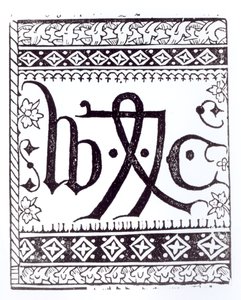 William Caxtons (c.1422 - c.91) Print Mark, ilustrace z Vědy a literatury ve středověku a renesanci, napsal a vyryl Paul Lacroix, 1878 od English School