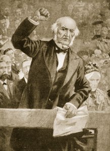William Gladstone na schůzce v Liverpoolu 24. září 1896 od English School