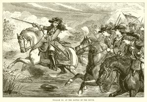 William III v bitvě u Boyne od English School