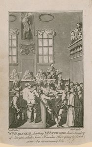 William Johnson zastřelil pana Spurlinga, vedoucího Turnkey v Newgate, zatímco Jane Housden (pak jde před soud) stojí a povzbuzuje ho od English School