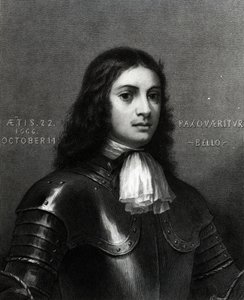William Penn ve věku dvacet dva, tisk vytvořil S. A. Schoff, 1862 (rytina) od English School
