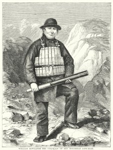 William Rowlands kormidelník záchranného člunu Holyhead (rytina) od English School