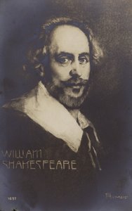William Shakespeare (asi 1564-1616), anglický dramatik a básník (litografie) od English School