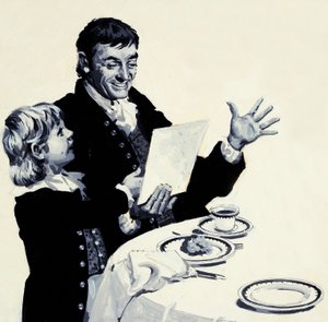 William Turner ukazuje svému natěšenému otci kresbu lva od English School
