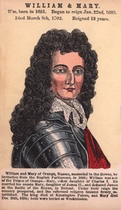 William a Mary (barevná rytina) od English School