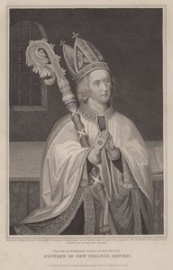 William of Wykeham, biskup z Winchesteru, zakladatel New College, Oxford (rytina) od English School
