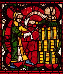 Okno zobrazující prodejce sudů, cca 1300 od English School