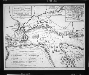 Wolfeův plán na obléhání Quebecu v roce 1759 od English School