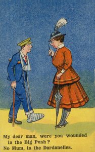 Žena ošetřující zraněného vojáka (barevná litografie) od English School