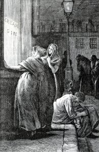 Ženy a pití ginu, 19. století od English School