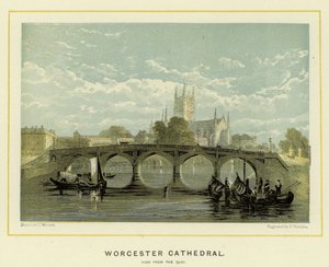 Worcesterská katedrála, pohled z nábřeží od English School