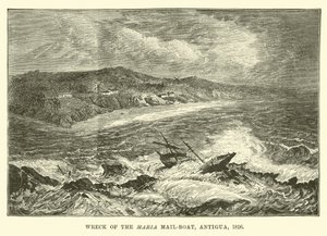 Vrak lodi Maria Mail-boat, Antigua, 1826 od English School