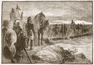 Xerxes překračující Hellespont od English School