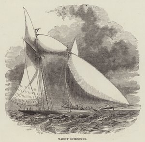 Yacht škuner (rytina) od English School