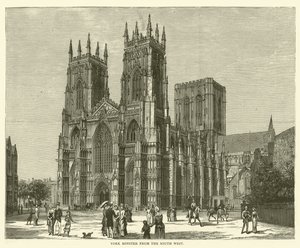 York Minster z jihozápadu (rytina) od English School