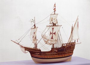 Opravený model Santa Maria (dřevo) v měřítku 1:20 (viz také 3225)