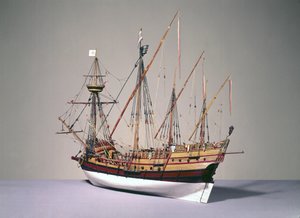 Rigging model portugalské karavely z roku cca 1535 (dřevo) (viz také 3236)