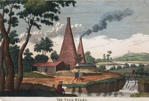 The Tyle Kilns, 1780-1830 (ručně kolorovaný lept) od English School English School