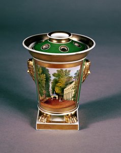 Worcester pot pourri sklenice s výhledem na Well Walk, Cheltenham (porcelán)