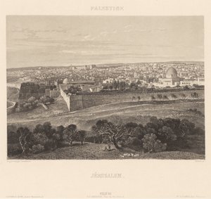 Jeruzalém od Engraving by Friedrich Salathé