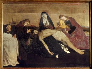 Pieta z Villeneuve les Avignon. Obraz od Enguerranda Quartona (1410 - 1462)