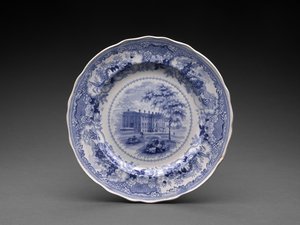 Talíř, cca 1831-46 (olověná glazovaná kamenina s transferovým tiskem) od Enoch Wood and Sons