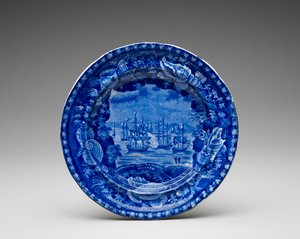 Talíř, c. 1818-1846 (olověná glazovaná kamenina s transferovým tiskem) od Enoch Wood and Sons