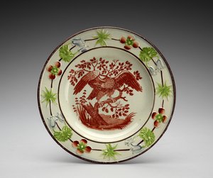 Talíř, c. 1818-1846 (olověná glazovaná kamenina s transferovým tiskem a smaltem) od Enoch Wood and Sons