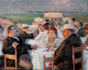 Velký a hubený Detail zobrazující malbu obézních - Obraz od Rico della Leonessa (lvice) (1865-1921) 1899 olej na plátně - Řím Galleria d
