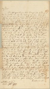 Dopis Allice Jonesové, Concord, Massachusetts, 7. října 1755 (pero a inkoust na papíře) od Ephraim Jones