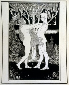 Adam a Eva (nevinnost), z knihy Juda ilustrované Ephraimem Mosesem Lilienem (1874-1925). Lilian je považován za otce sionistické ikonografie vytvořené ve stylu Jugendstil (německá secese). Ilustroval „Juda“ (1900), biblickou knihu