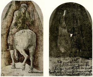 Jezdecká postava pro kapli Garganelliho v Bologni od Ercole de Roberti